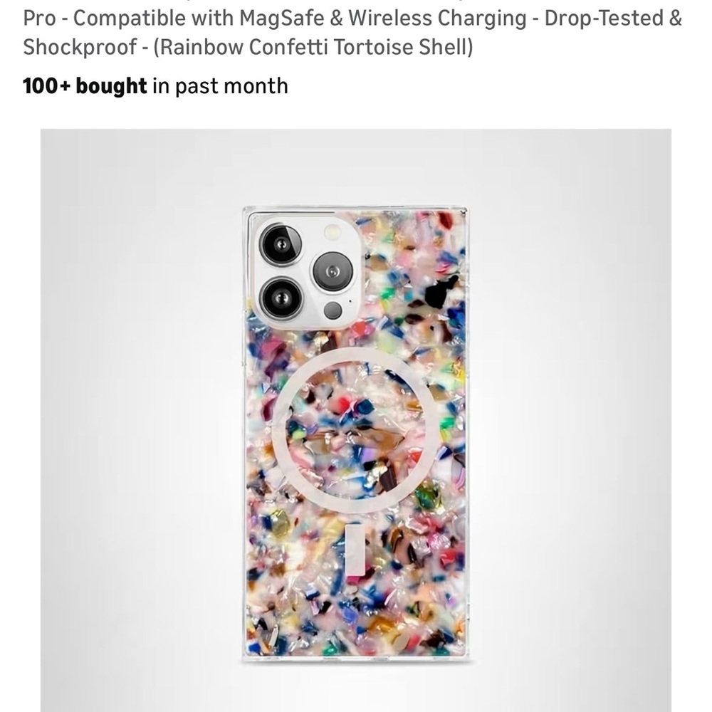 Flaunt-Rainbow Confetti Tortoise Shell Phone Case with MagSafe-iPhone 16 Pro